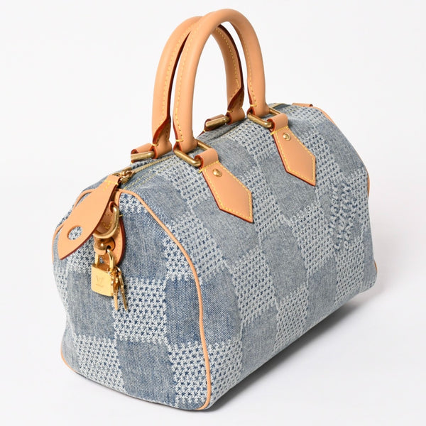 極美品 LOUIS VUITTON ルイヴィトン スピーディ バンドリエール 25 ダミエ デニム N40700 ゴールド金具 中古 4a004082