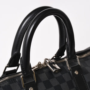 極美品 LOUIS VUITTON ルイヴィトン ボストン キーポルバンドリエール45 ダミエグラフィット N41418 ブラック シルバー金具 4a004192