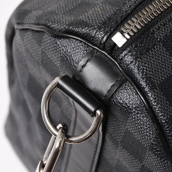 極美品 LOUIS VUITTON ルイヴィトン ボストン キーポルバンドリエール45 ダミエグラフィット N41418 ブラック シルバー金具 4a004192