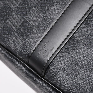 極美品 LOUIS VUITTON ルイヴィトン ボストン キーポルバンドリエール45 ダミエグラフィット N41418 ブラック シルバー金具 4a004192