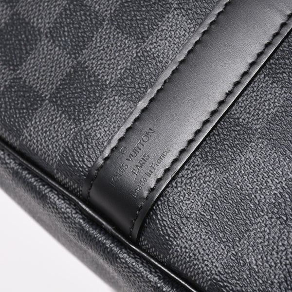 極美品 LOUIS VUITTON ルイヴィトン ボストン キーポルバンドリエール45 ダミエグラフィット N41418 ブラック シルバー金具 4a004192