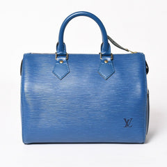 LOUIS VUITTON Speedy 25 Handbag M43015 Epi Leather Blue Gold Hardware Good Condition Used 4a004218