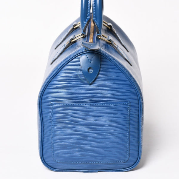LOUIS VUITTON Speedy 25 Handbag M43015 Epi Leather Blue Gold Hardware Good Condition Used 4a004218