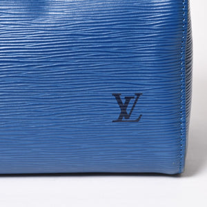 LOUIS VUITTON Speedy 25 Handbag M43015 Epi Leather Blue Gold Hardware Good Condition Used 4a004218
