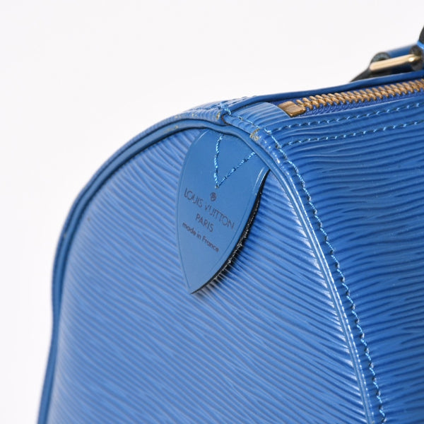 LOUIS VUITTON Speedy 25 Handbag M43015 Epi Leather Blue Gold Hardware Good Condition Used 4a004218
