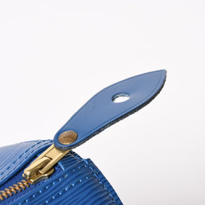 LOUIS VUITTON Speedy 25 Handbag M43015 Epi Leather Blue Gold Hardware Good Condition Used 4a004218