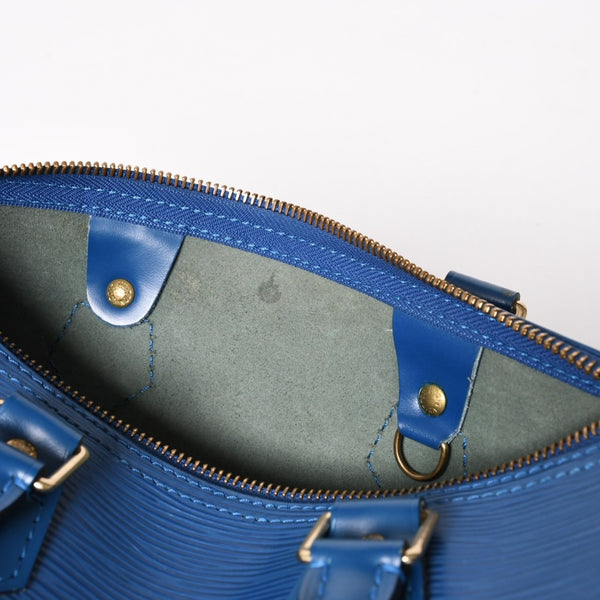 LOUIS VUITTON Speedy 25 Handbag M43015 Epi Leather Blue Gold Hardware Good Condition Used 4a004218