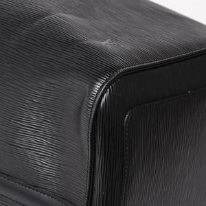 Very Good Condition LOUIS VUITTON Boston Bag Travel Bag M59052 Keepall 55 Black Epi Leather Gold Hardware Used 4a004196