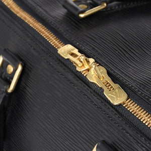 Very Good Condition LOUIS VUITTON Boston Bag Travel Bag M59052 Keepall 55 Black Epi Leather Gold Hardware Used 4a004196