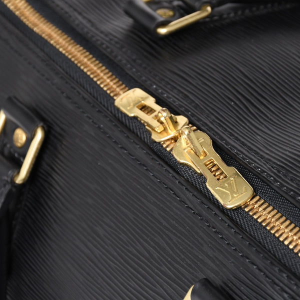 Very Good Condition LOUIS VUITTON Boston Bag Travel Bag M59052 Keepall 55 Black Epi Leather Gold Hardware Used 4a004196