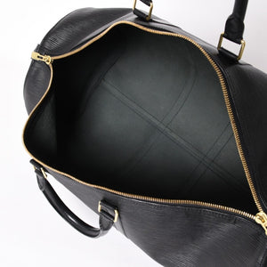 Very Good Condition LOUIS VUITTON Boston Bag Travel Bag M59052 Keepall 55 Black Epi Leather Gold Hardware Used 4a004196