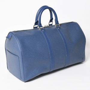 極美品 LOUIS VUITTON ルイヴィトン ボストンバッグ キーポル45 エピ M5906G ミルティーユ シルバー金具 中古 4a004203