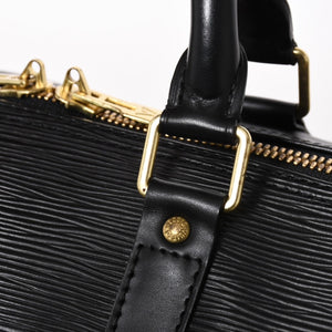 Very Good Condition LOUIS VUITTON Boston Bag Travel Bag M59052 Keepall 55 Black Epi Leather Gold Hardware Used 4a004196
