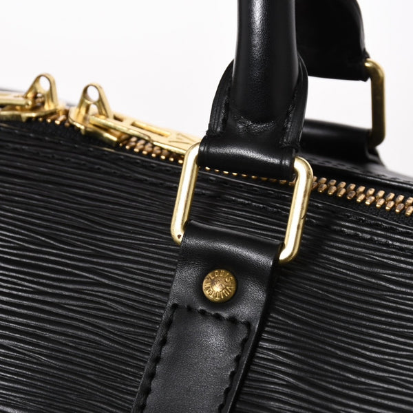 Very Good Condition LOUIS VUITTON Boston Bag Travel Bag M59052 Keepall 55 Black Epi Leather Gold Hardware Used 4a004196