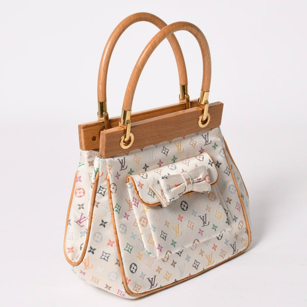 Like new LOUIS VUITTON Satin Abelia Handbag M92936 Monogram Multicolor Satin Wood Used 4a004163
