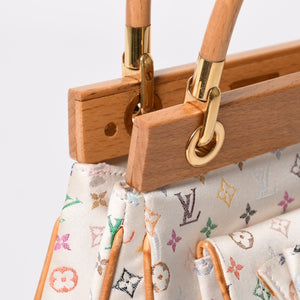 Like new LOUIS VUITTON Satin Abelia Handbag M92936 Monogram Multicolor Satin Wood Used 4a004163