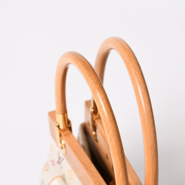 Like new LOUIS VUITTON Satin Abelia Handbag M92936 Monogram Multicolor Satin Wood Used 4a004163