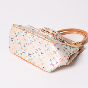 Like new LOUIS VUITTON Satin Abelia Handbag M92936 Monogram Multicolor Satin Wood Used 4a004163