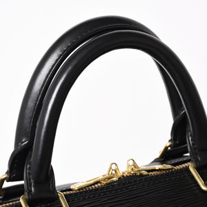 Very Good Condition LOUIS VUITTON Boston Bag Travel Bag M59052 Keepall 55 Black Epi Leather Gold Hardware Used 4a004196