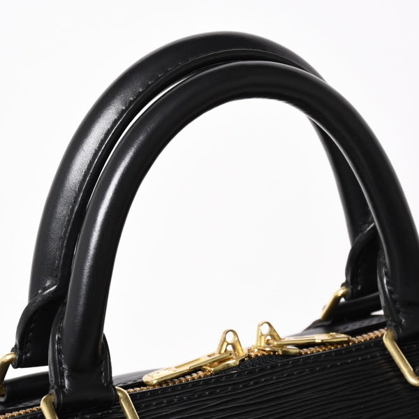 Very Good Condition LOUIS VUITTON Boston Bag Travel Bag M59052 Keepall 55 Black Epi Leather Gold Hardware Used 4a004196