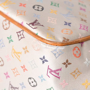 Like new LOUIS VUITTON Satin Abelia Handbag M92936 Monogram Multicolor Satin Wood Used 4a004163