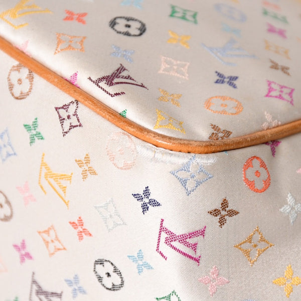 Like new LOUIS VUITTON Satin Abelia Handbag M92936 Monogram Multicolor Satin Wood Used 4a004163
