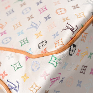 Like new LOUIS VUITTON Satin Abelia Handbag M92936 Monogram Multicolor Satin Wood Used 4a004163