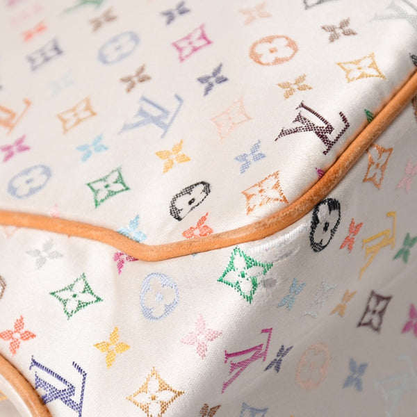 Like new LOUIS VUITTON Satin Abelia Handbag M92936 Monogram Multicolor Satin Wood Used 4a004163