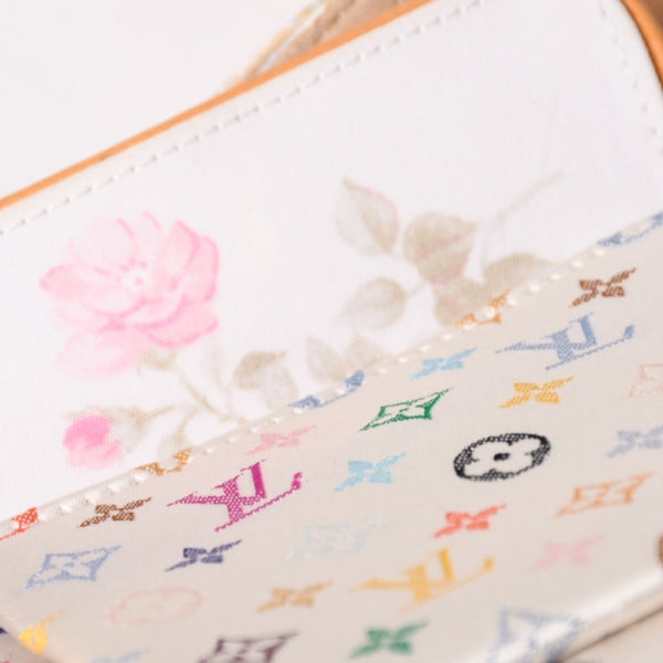 Like new LOUIS VUITTON Satin Abelia Handbag M92936 Monogram Multicolor Satin Wood Used 4a004163