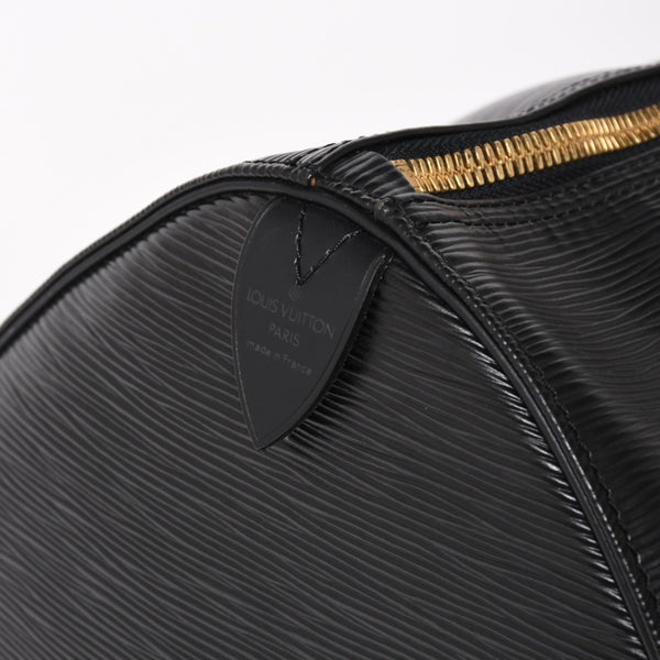 Very Good Condition LOUIS VUITTON Boston Bag Travel Bag M59052 Keepall 55 Black Epi Leather Gold Hardware Used 4a004196