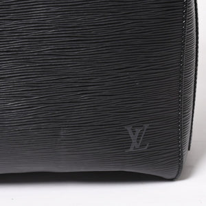 Very Good Condition LOUIS VUITTON Boston Bag Travel Bag M59052 Keepall 55 Black Epi Leather Gold Hardware Used 4a004196