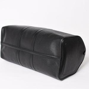 Very Good Condition LOUIS VUITTON Boston Bag Travel Bag M59052 Keepall 55 Black Epi Leather Gold Hardware Used 4a004196