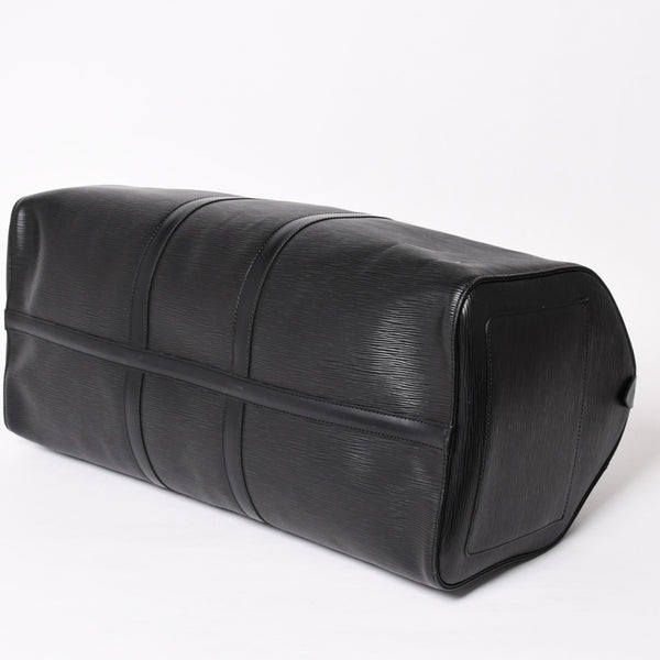 Very Good Condition LOUIS VUITTON Boston Bag Travel Bag M59052 Keepall 55 Black Epi Leather Gold Hardware Used 4a004196