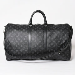 Very good condition LOUIS VUITTON Boston bag Keepall Bandouliere 55 Monogram Eclipse M40605 Used 4a004198