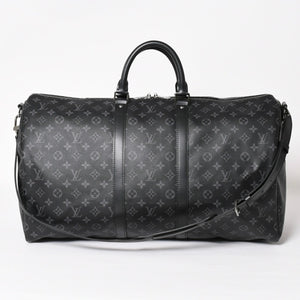 Very good condition LOUIS VUITTON Boston bag Keepall Bandouliere 55 Monogram Eclipse M40605 Used 4a004198