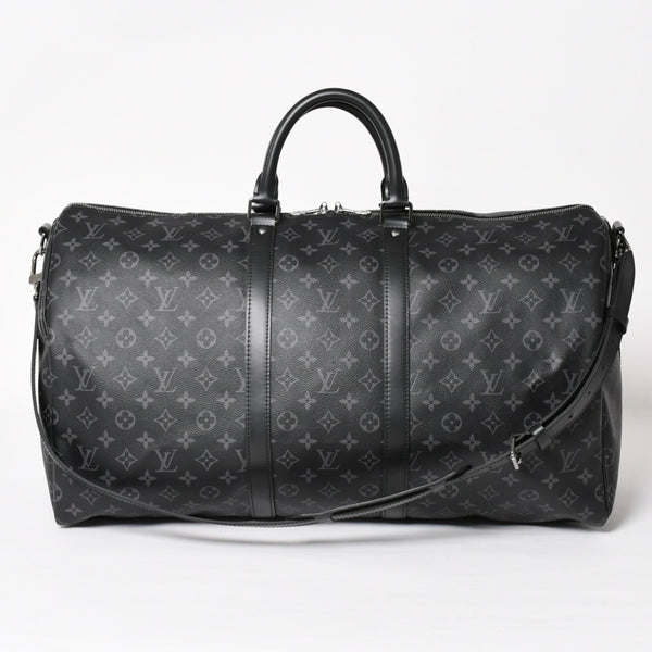Very good condition LOUIS VUITTON Boston bag Keepall Bandouliere 55 Monogram Eclipse M40605 Used 4a004198