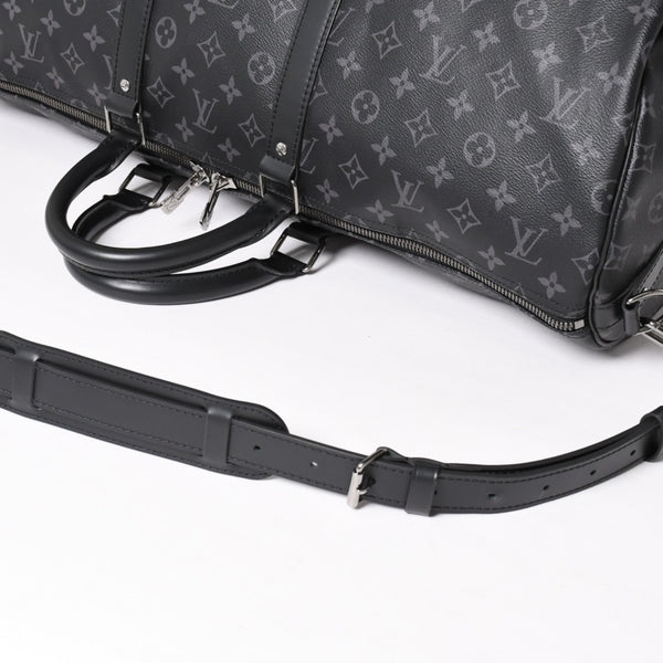 Very good condition LOUIS VUITTON Boston bag Keepall Bandouliere 55 Monogram Eclipse M40605 Used 4a004198