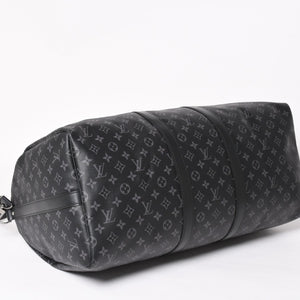 Very good condition LOUIS VUITTON Boston bag Keepall Bandouliere 55 Monogram Eclipse M40605 Used 4a004198