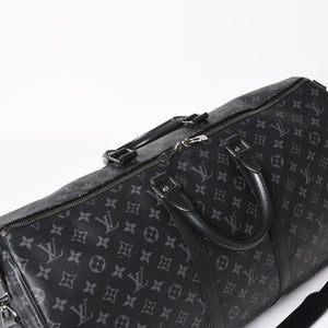 Very good condition LOUIS VUITTON Boston bag Keepall Bandouliere 55 Monogram Eclipse M40605 Used 4a004198