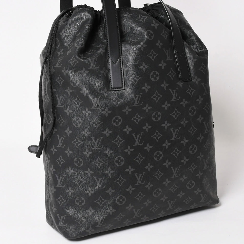極美品 LOUIS VUITTON ルイヴィトン モノグラム エクリプス カバ ライト トートバッグ ポーチ付き M44228 ブラック 中古 4a003978