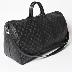 Very good condition LOUIS VUITTON Boston bag Keepall Bandouliere 55 Monogram Eclipse M40605 Used 4a004198