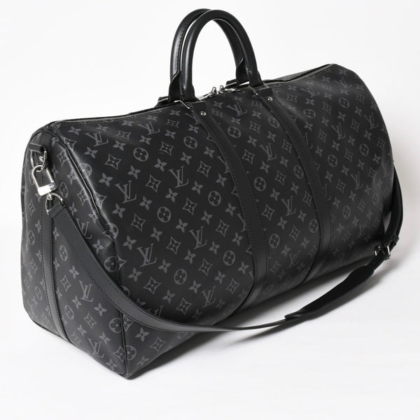 Very good condition LOUIS VUITTON Boston bag Keepall Bandouliere 55 Monogram Eclipse M40605 Used 4a004198
