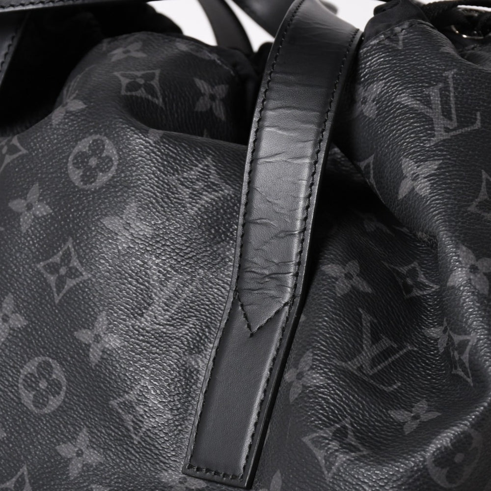 極美品 LOUIS VUITTON ルイヴィトン モノグラム エクリプス カバ ライト トートバッグ ポーチ付き M44228 ブラック 中古 4a003978