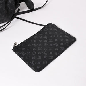 Very good condition LOUIS VUITTON Monogram Eclipse Cover Light Tote Bag with Pouch M44228 Black Used 4a003978