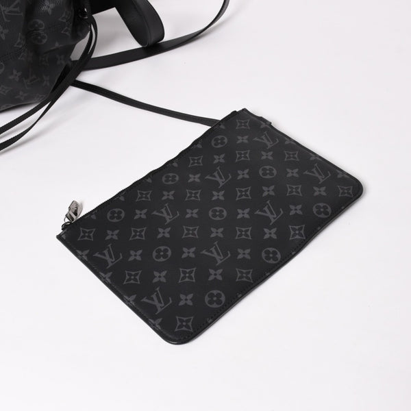 Very good condition LOUIS VUITTON Monogram Eclipse Cover Light Tote Bag with Pouch M44228 Black Used 4a003978