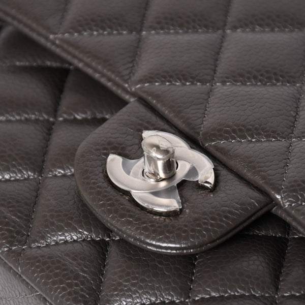 Like new CHANEL Chanel Matelasse 25 Chain Shoulder Bag A01112 16th series Coco Mark Caviar Skin Greige Used 4a004057