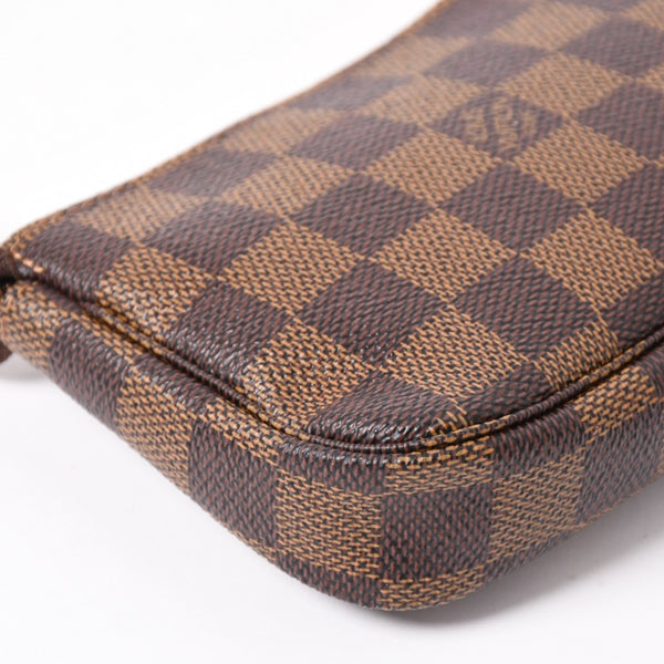 Very Good Condition LOUIS VUITTON Damier Mini Pochette Accessoire Pouch N58009 Brown Gold Hardware Used 4a004188