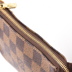Very Good Condition LOUIS VUITTON Damier Mini Pochette Accessoire Pouch N58009 Brown Gold Hardware Used 4a004188