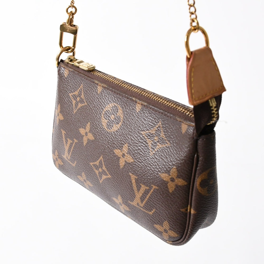 Very Good Condition LOUIS VUITTON Monogram Mini Pochette Accessory Pouch M58009 Brown Used 4a004208