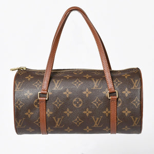 極美品 LOUIS VUITTON ルイヴィトン パピヨン26 ハンドバッグ M51366 モノグラム ブラウン レザー ゴールド金具 旧型 中古 4a004206